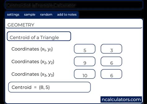 Centroid of a Triangle Calculator