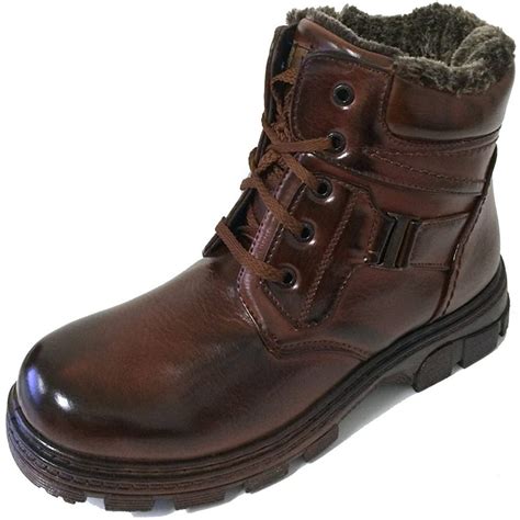 BP Clothing - Men's Winter Boots Ankle Fur Full Lined Lace up Side ...