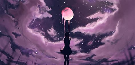 Anime, Original, Cloud, Girl, Pink, Star, HD wallpaper | Peakpx
