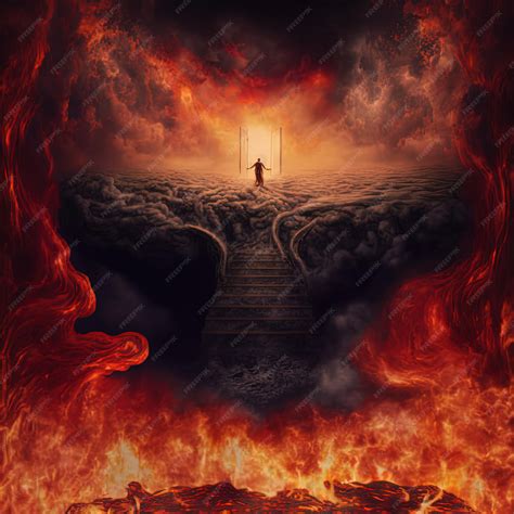 Premium Photo | The hell inferno metaphor souls entering to hell in ...