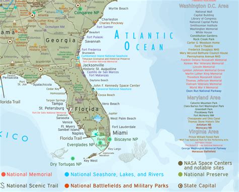 National Parks In Florida Map And Travel Information | Download Free ...