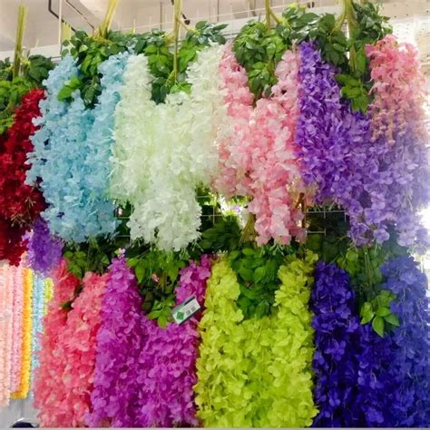 Wedding Party Backdrop Decoration Artificial Wisteria Silk Flowers - Buy Artificial Wisteria ...