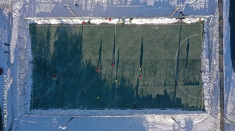 mini football field in winter Stock Photo | Adobe Stock