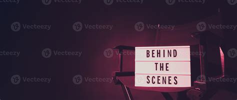 Director chair with behind the scene banner light box. 4731339 Stock Photo at Vecteezy