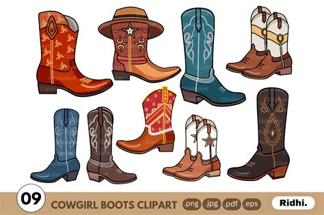 Cute Cowgirl Boots Clipart Graphic by Ridhikumari · Creative Fabrica