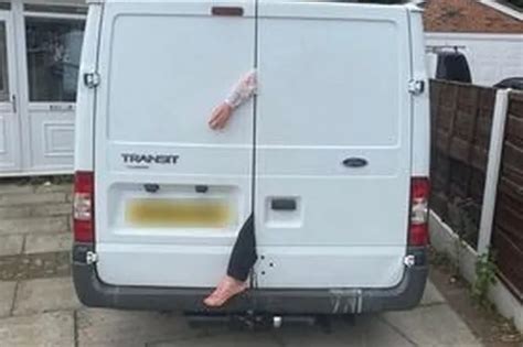 Police who rushed to 999 'kidnapping' call after man seen hanging out of van left bemused ...