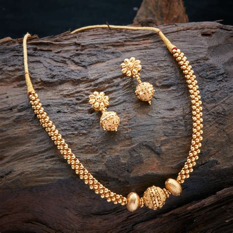 20 Latest Necklace Inspirations From Kushals Fashion Jewellery | Black beaded jewelry, Gold ...