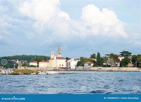 View of the Old Town of Porec from a Ship Stock Image - Image of ...