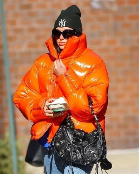 Dua Lipa's Orange Puffer Vest | Womens Winter Puffy Jacket