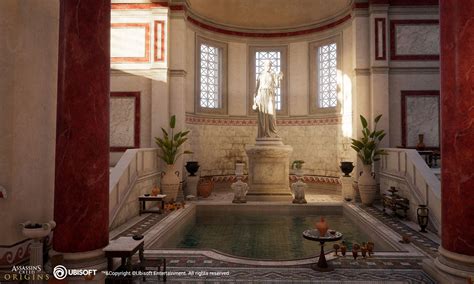 ArtStation - AC: Origins-Roman Bath, Nikolay Bonev | Roman house, Roman bath house, Ancient ...