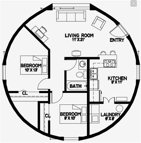Round Home Floor Plans - Optimal Kitchen Layout