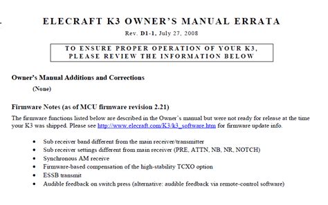 Elecraft K3 Owner's Manual Downloads | James Sawle (MD0MDI)