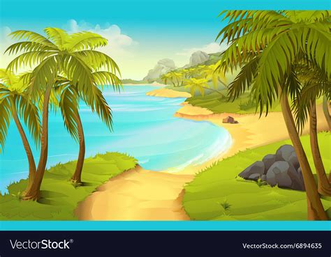 Tropical beach background Royalty Free Vector Image