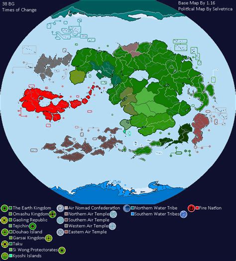 An Avatar Map I made from the time of Roku : r/TheLastAirbender