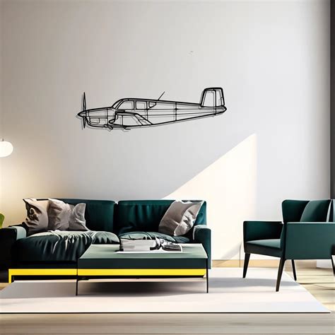 Bonanza F35 Silhouette Metal Wall Art, Airplane Silhouette Wall Decor ...