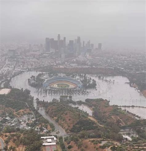 PHOTO Dodger Stadium Is Halfway Underwater Due To Hurricane Hilary