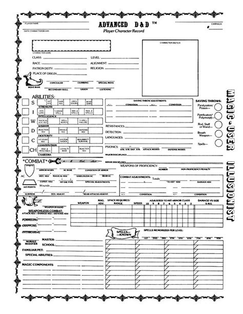 2nd Edition Character Sheet PDF | CoolTeenSites is a free and proven ...