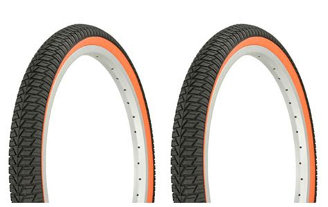 Tire set. 2 Tires. Two Tires Duro 20" x 1.75" Black/Orange Side Wall ...