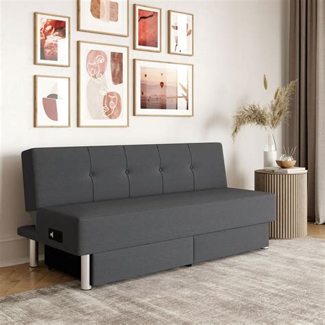 Lifestyle Solutions Windsor Full Size Convertible Futon with Power ...