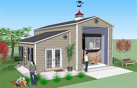 Impressions 16'x45' RV Garage with office or workshop. | Rv garage, Garage house plans, Garage house