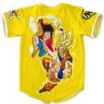 Luffy Vs Goku Logo Symbols Yellow Dope Baseball Uniform