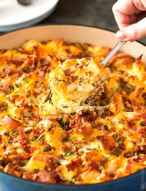 Loaded Overnight Breakfast Casserole - The Chunky Chef