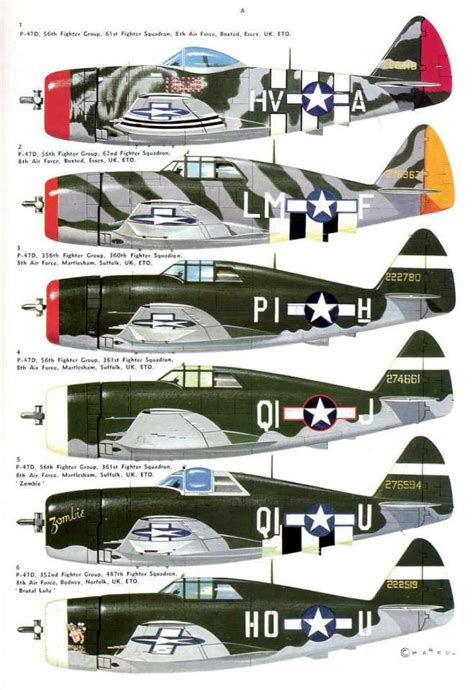 Republic P 47 Thunderbolt Paint Schemes