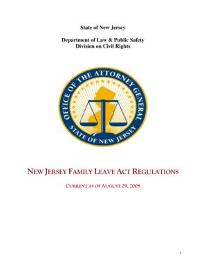 Fillable Online nj NEW JERSEY FAMILY LEAVE ACT REGULATIONS - nj Fax ...