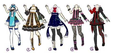 Adoptable : Outfits II [CLOSED] by ZylenXia on DeviantArt