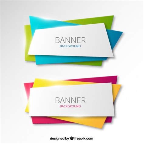 Free Vector | Colorful banners background | Banner template design, Powerpoint design templates ...