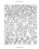 Fanciful Folk Art Coloring Book  Pages Paper Embroidery Rug sketch template