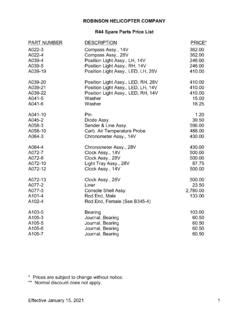 ROBINSON HELICOPTER COMPANY R44 Spare Parts Price … / robinson ...