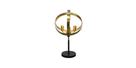 Table Lamp Metal Satin Brass & Black Finish