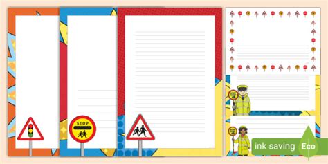 Road safety page border pack| Easy to print | Twinkl