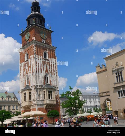 In Krakow Poland major landmarks include the Main Market Square with St ...