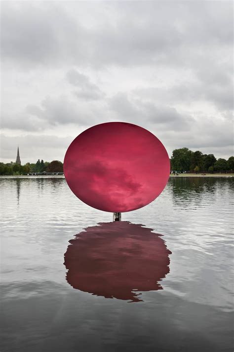 'sky mirror, red' (2007) by Indian-born British scuptor Anish Kapoor (b 1954). Installation view ...