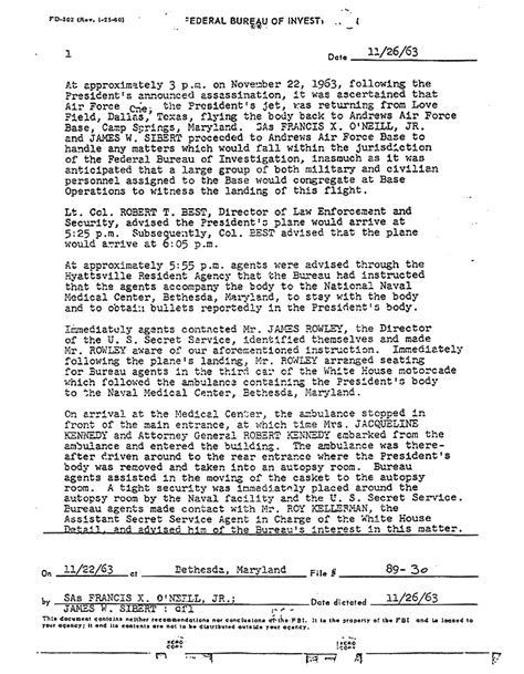 FBI Report On JFK Autopsy | The Smoking Gun