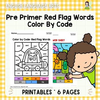 Color By Code Pre-Primer Red Flag Words I NO PREP | TPT