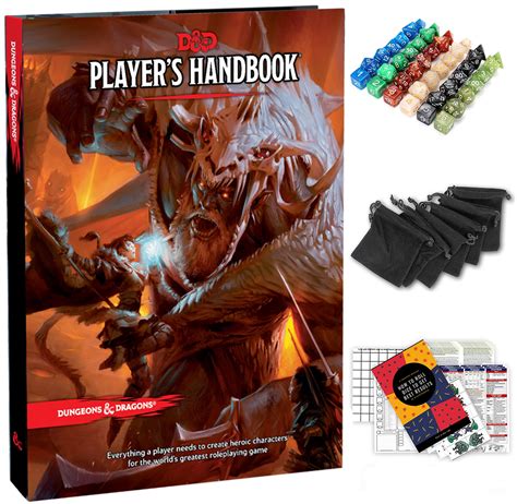 Buy Player's Handbook Dungeons and Dragons 5th Edition with DND Dice and Complete Printable Kit ...