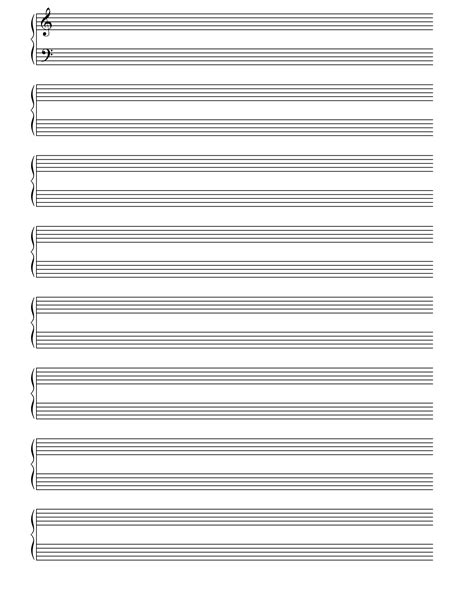 Free Printable Staff Paper Blank Sheet Music Net - Free Printable