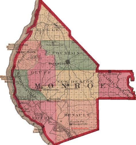 Monroe County, Illinois 1870 Map