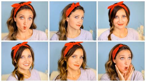 Six DIY 1-Minute Bandana Hairstyles | Cute Girls Hairstyles - YouTube