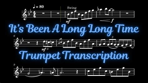 It's Been A Long Long Time - Trumpet Transcription (With Backing Song) - YouTube