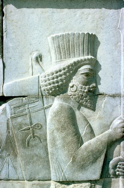 Apadana, Persepolis: detail of a relief on the east staircase | RIBA pix