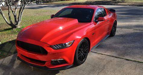 Race Red painted Cervinis 4" Cowl Hood for 15-17 Mustang GT IN STOCK ! | SVTPerformance.com