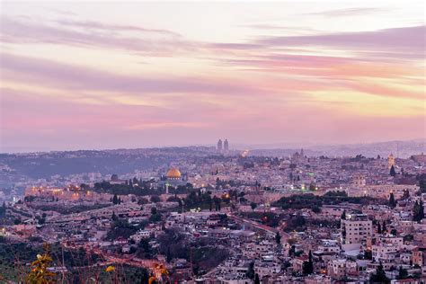 Sunset view of Jerusalem old and new city Photograph by Ran Dembo - Fine Art America