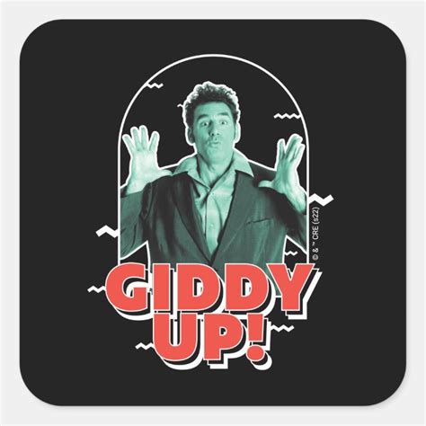 Seinfeld | Kramer - Giddy Up! Square Sticker | Zazzle