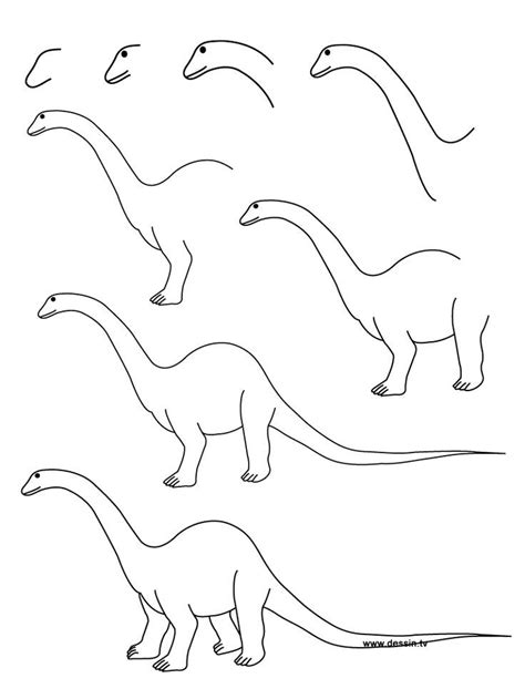 How To Draw A Dinosaur Step By Step | learn how to draw a diplodocus with simple step by step ...