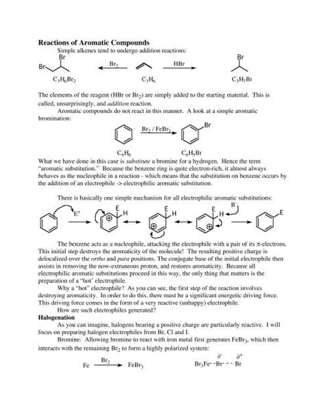 Reactions of Aromatic Compounds - Chemistry