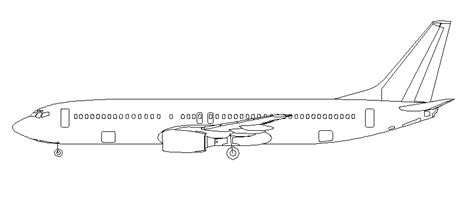 Airplane 2d front details - Cadbull